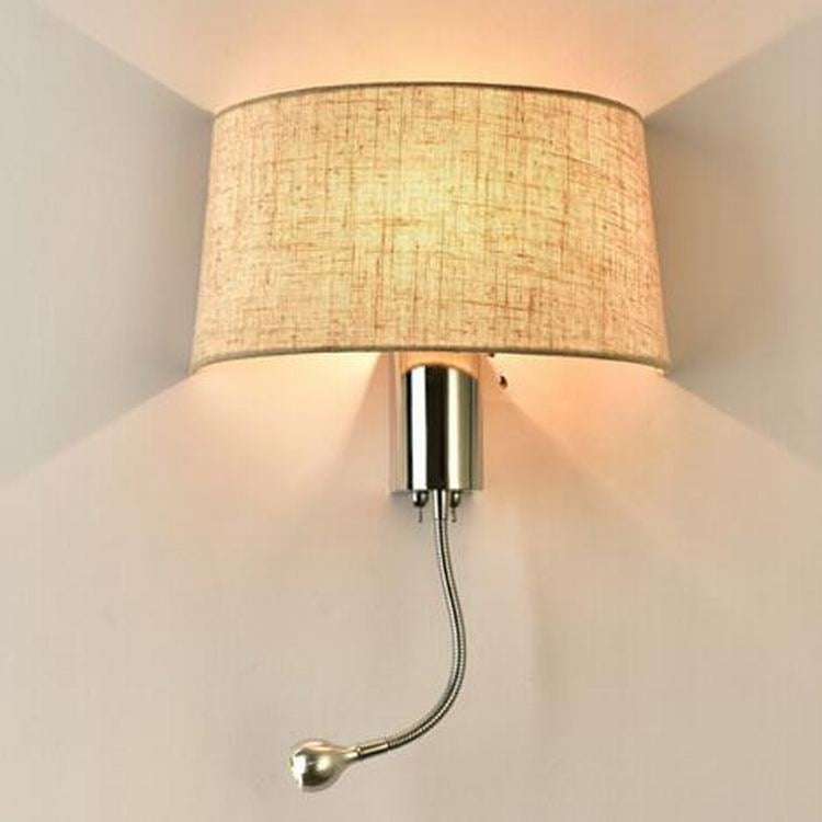 Stylish Minimalist Fabric Hotel Living Room Bedroom Aisle Wall Lamp, AC 220V