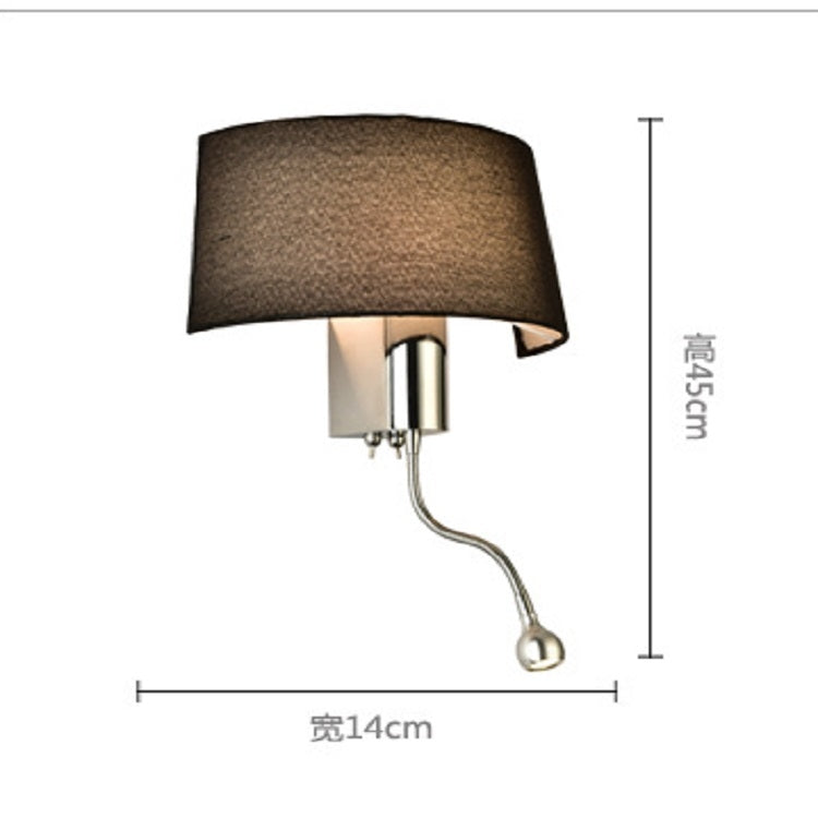 Stylish Minimalist Fabric Hotel Living Room Bedroom Aisle Wall Lamp, AC 220V