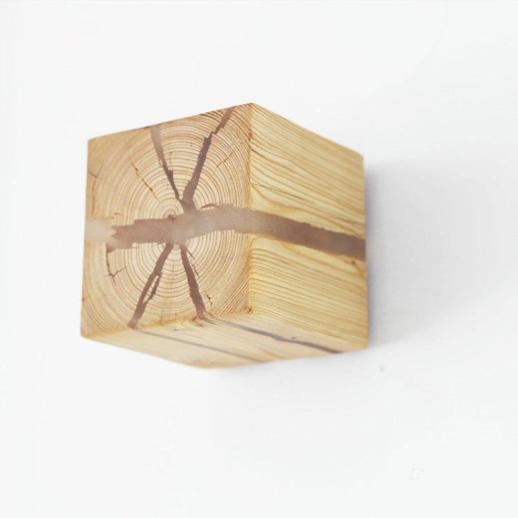 Creative Wooden Bedside Aisle Decorated Small Night Light Cracked Wooden Wall Lamp, Random Crack Delivery