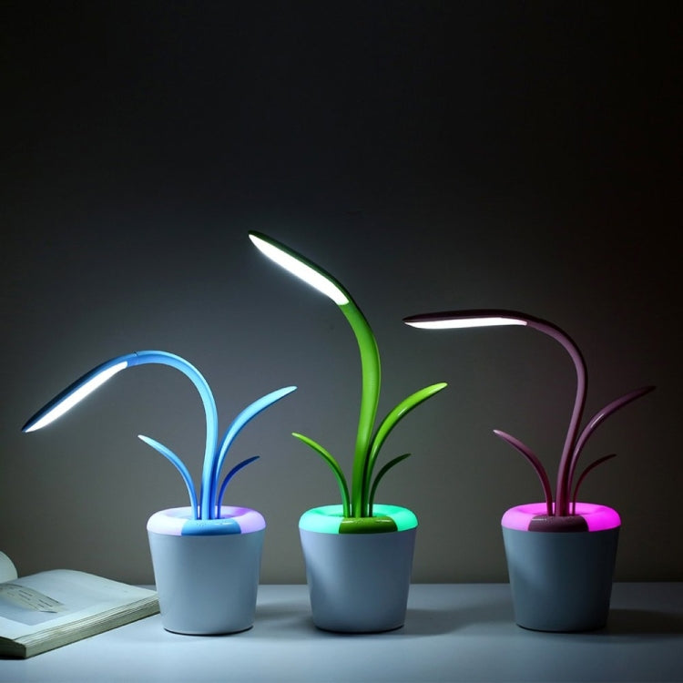 Clivia Foldable Rechargeable Touch Switch Eye Protection Mini Reading LED Desk Lamp Colorful Atmosphere Light(Blue)
