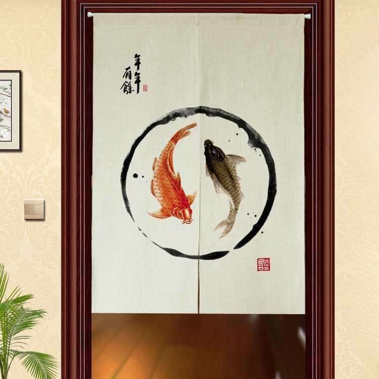 Cotton Linen Curtains Kitchen Bedroom Partition Curtain Blackout Half Curtain Door Cloth, Size:80cm x 90cm