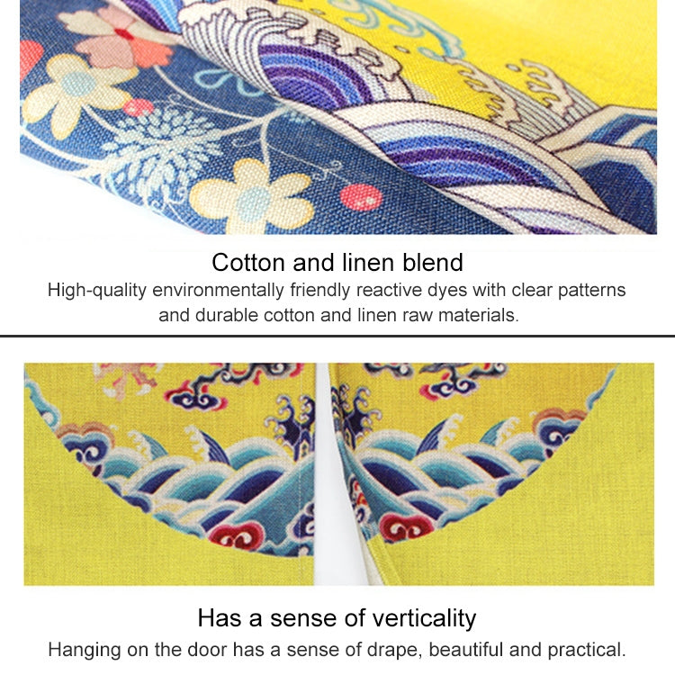 Cotton Linen Curtains Kitchen Bedroom Partition Curtain Blackout Half Curtain Door Cloth, Size:85cm x 90cm