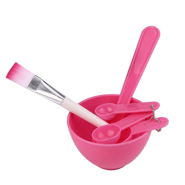 10 Sets 4 in 1 DIY Facial Mask Mixing Bowl Brush Spoon Stick Brush Face Care Set Women Facial Beauty Professional Kits Tools