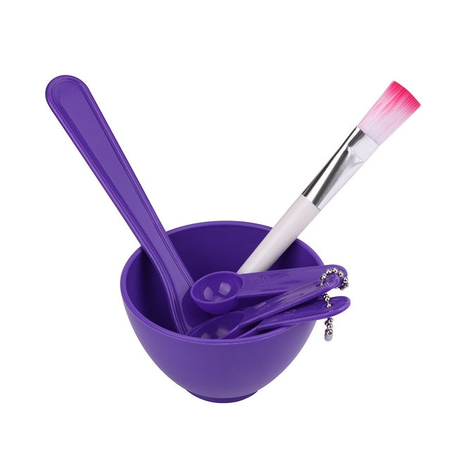 10 Sets 4 in 1 DIY Facial Mask Mixing Bowl Brush Spoon Stick Brush Face Care Set Women Facial Beauty Professional Kits Tools