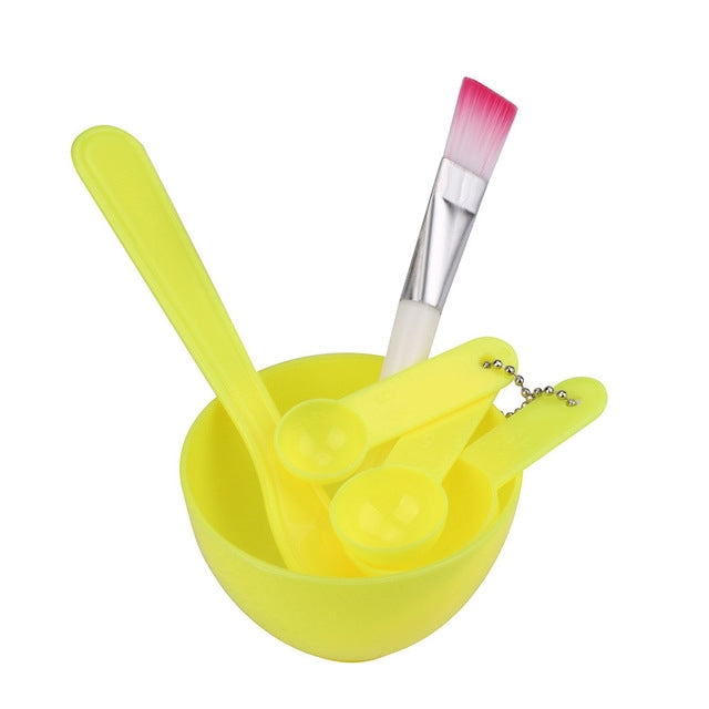 10 Sets 4 in 1 DIY Facial Mask Mixing Bowl Brush Spoon Stick Brush Face Care Set Women Facial Beauty Professional Kits Tools