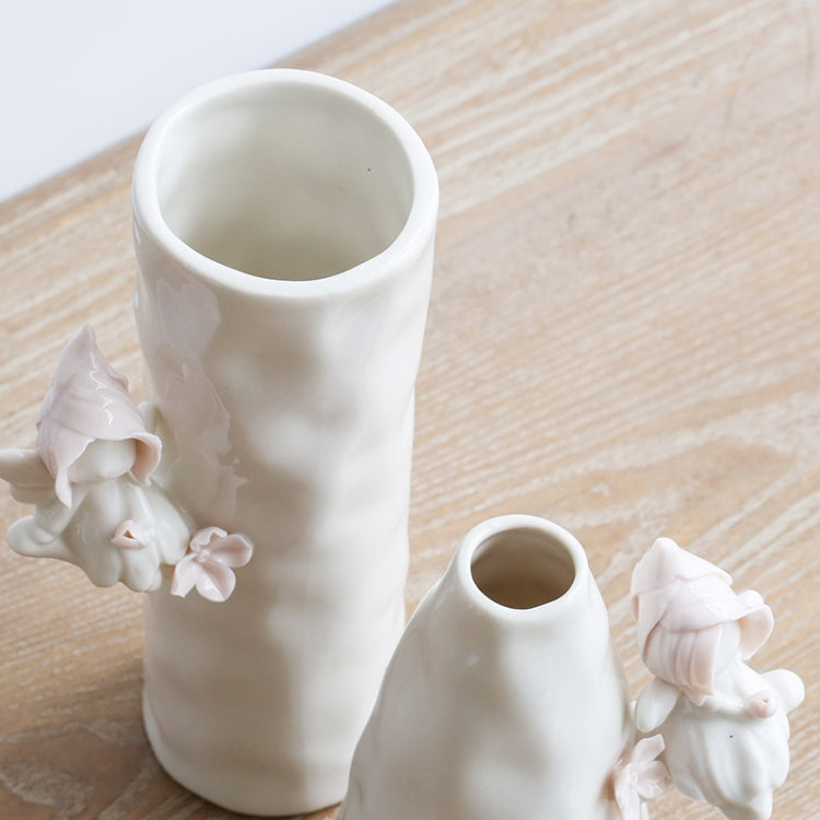 Ceramic Flowers Vass Home Wedding Decoration, Style:AnnaLittle Pink Cap A