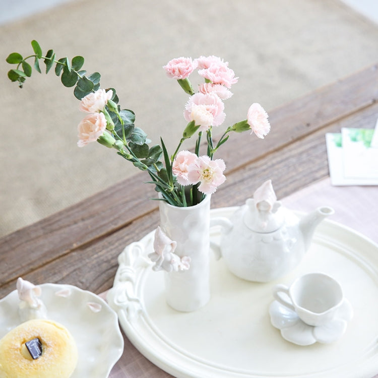 Ceramic Flowers Vass Home Wedding Decoration, Style:AnnaLittle Pink Cap A