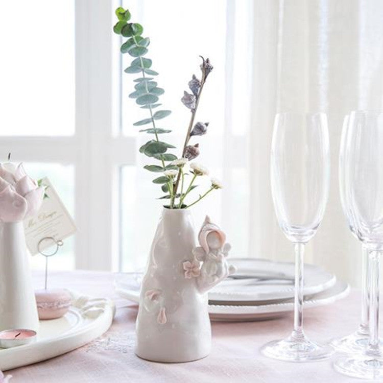 Ceramic Flowers Vass Home Wedding Decoration, Style:Anna Little Pink Cap B