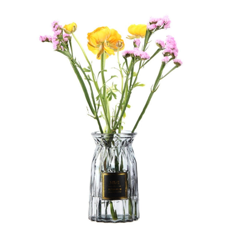 Contracted Transparent Glass Vase Origami Flower Arranging Plants  Household  Desktop Furnishing Articles, Size:Large