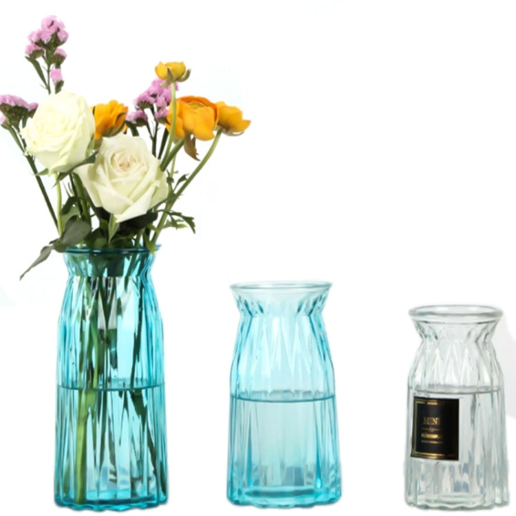 Contracted Transparent Glass Vase Origami Flower Arranging Plants  Household  Desktop Furnishing Articles, Size:Large