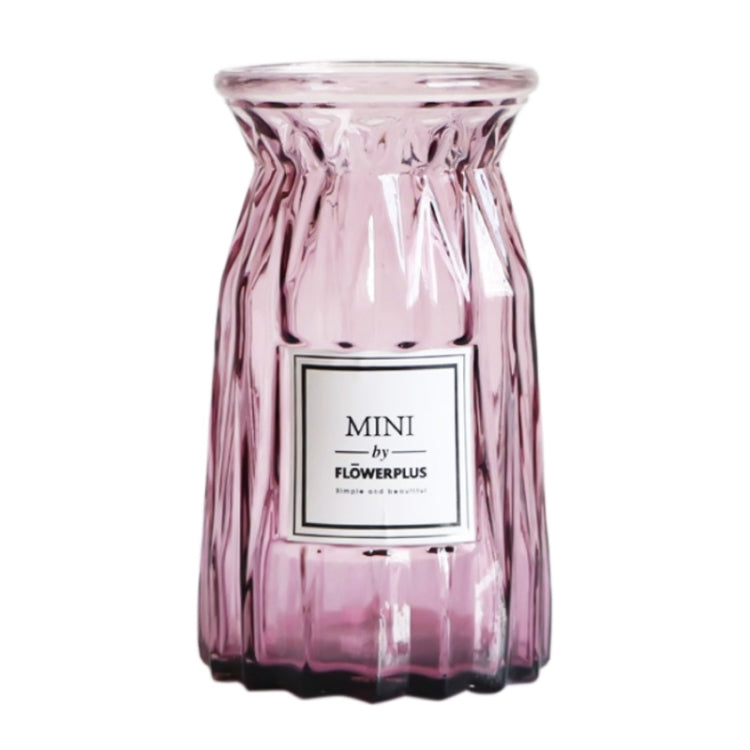 Contracted Transparent Glass Vase Origami Flower Arranging Plants  Household  Desktop Furnishing Articles, Size:Small