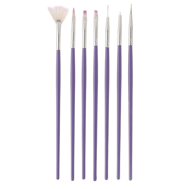 3 PCS Purple Pen Nail Manicure Brush Set Pen Painting Pen Row Pen Painting Pen Point Drill