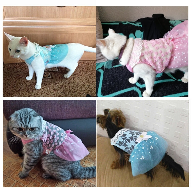 AB060 Lovely Cat Dress Lace Wedding Skirts Dresses for Pets Party Costume, Size:L