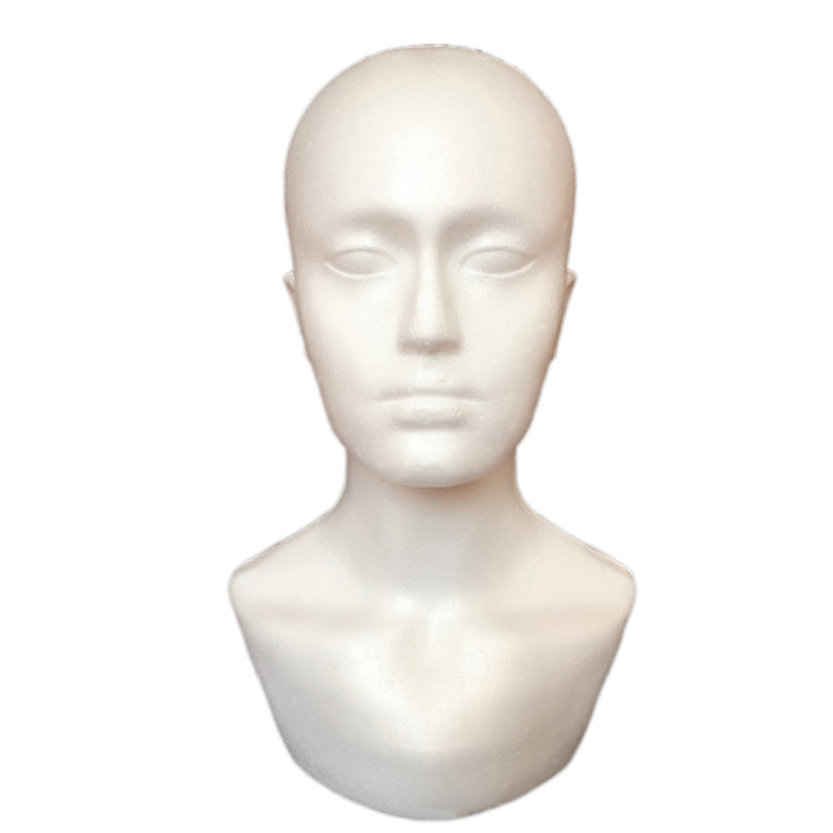 Male Foam Mannequin Head Model for Showcase Display Glasses Hat Wig Scarves