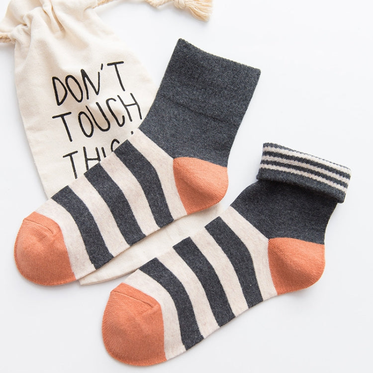 Candy Colors Striped Cotton Casual Female Socks Tube Socks, Size:One Size
