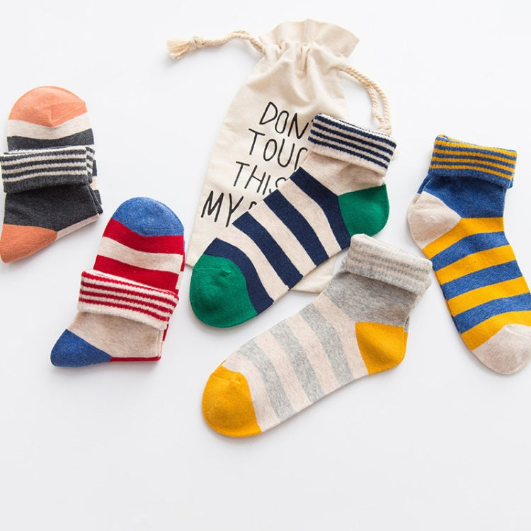 Candy Colors Striped Cotton Casual Female Socks Tube Socks, Size:One Size