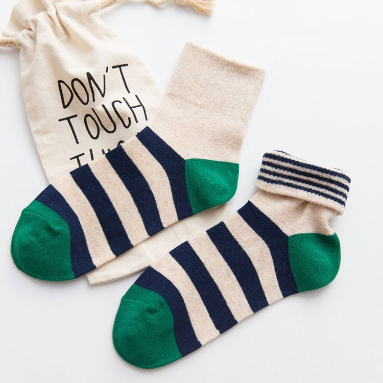 Candy Colors Striped Cotton Casual Female Socks Tube Socks, Size:One Size
