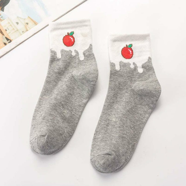 Creative Color Matching Fruit In Stockings Cotton Socks, Size:One Size