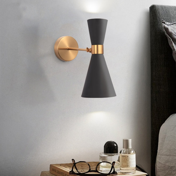 Simple Creative Double Heads Adjustable Angle Wrought Iron Living Room Aisle Corridor Bedroom Bedside Wall Lamp