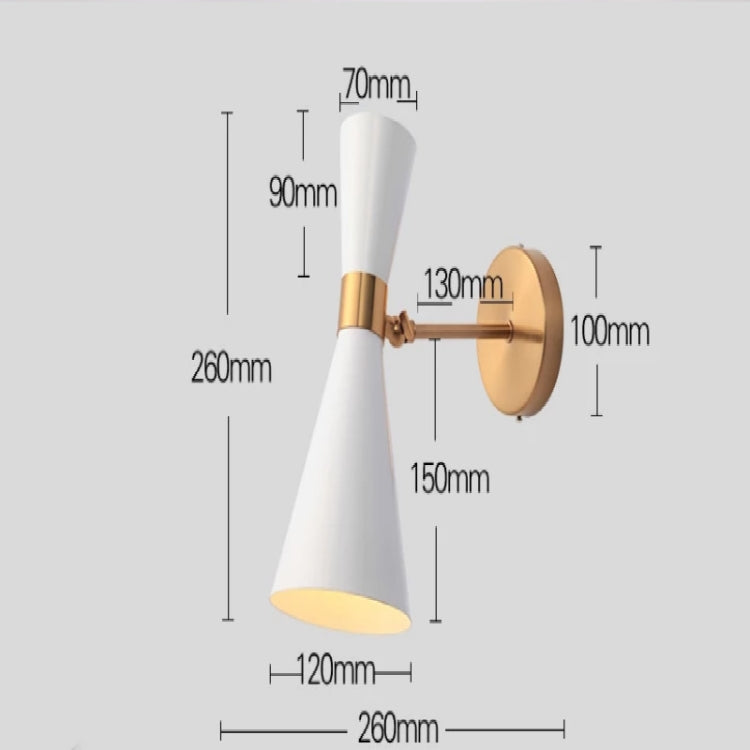 Simple Creative Double Heads Adjustable Angle Wrought Iron Living Room Aisle Corridor Bedroom Bedside Wall Lamp
