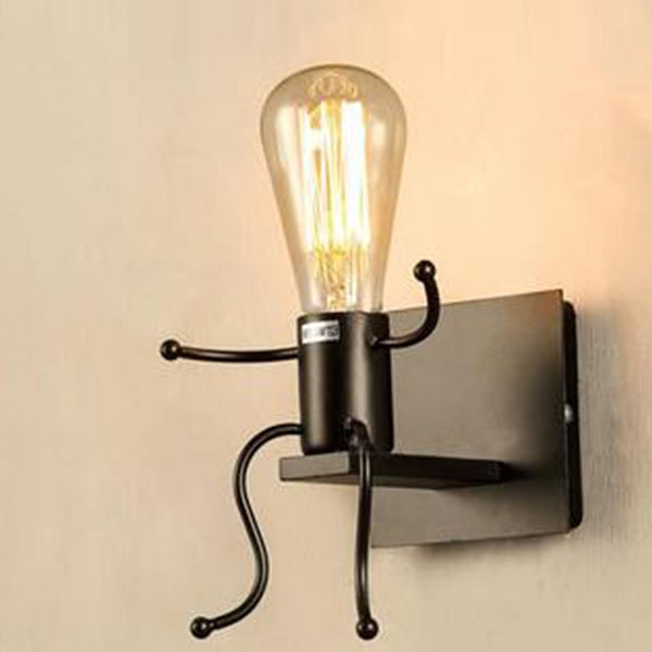 Personality Creative Retro Wrought Iron Villain Wall Lamp without Bulb