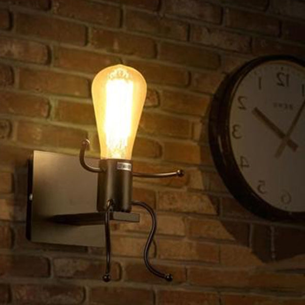 Personality Creative Retro Wrought Iron Villain Wall Lamp without Bulb