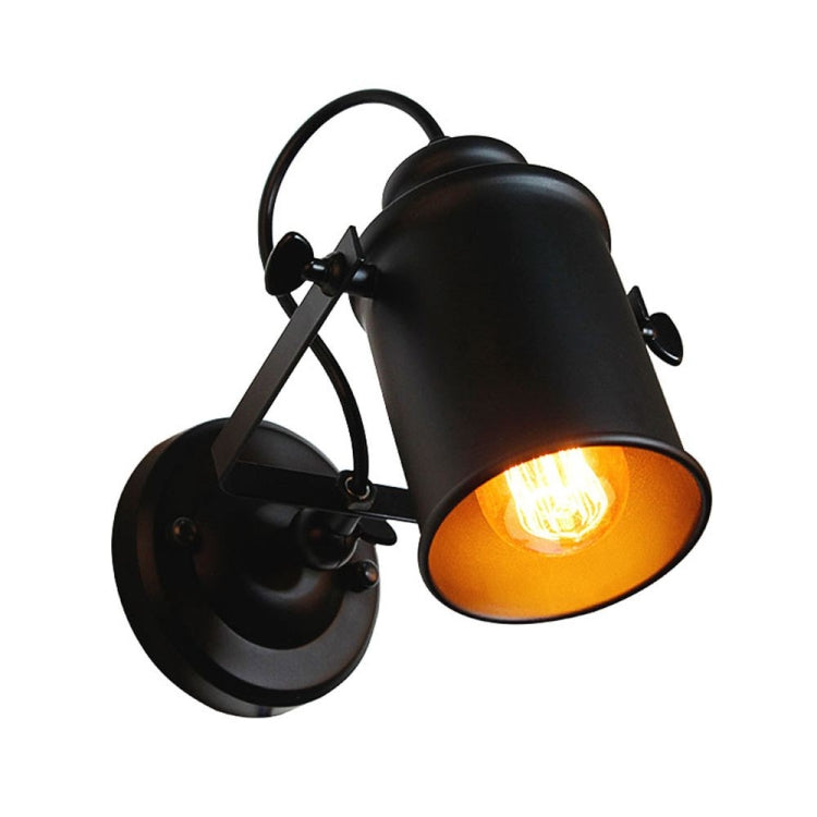Retro Wrought Iron Spotlights Aisle Showroom Bedroom Bedside Personality Wall Lamp with 7W Warm White COB Spotlight