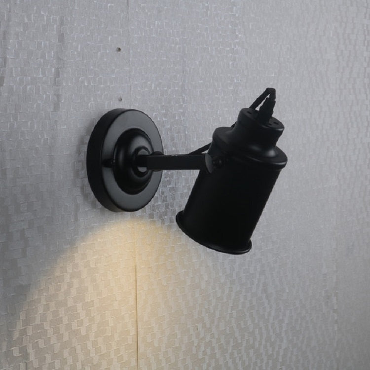 Retro Wrought Iron Spotlights Aisle Showroom Bedroom Bedside Personality Wall Lamp with 7W White Light COB Spotlight