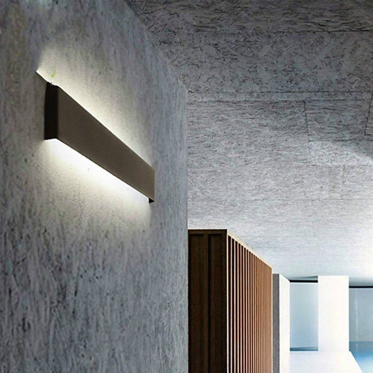 Modern Minimalist Living room Hallway Stairs Sconce LED Wall Lamp Creative Decoration Lighting, Lampshade Color:Black-58cm  24W