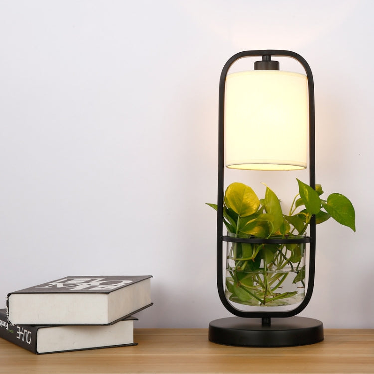 Creative Table Lamp Desk LED Lamp Bedside Reading Studying Bedroom Light Button Switch & 40W Tungsten Bulb(Black)