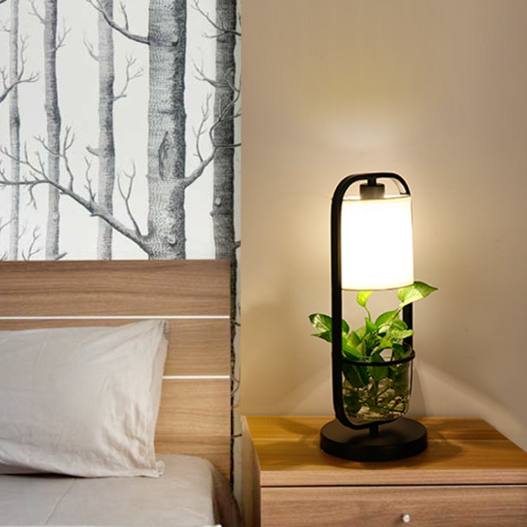 Creative Table Lamp Desk LED Lamp Bedside Reading Studying Bedroom Light Button Switch & 40W Tungsten Bulb(Black)