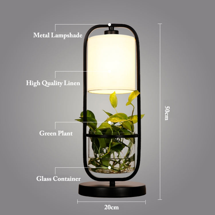 Creative Table Lamp Desk LED Lamp Bedside Reading Studying Bedroom Light Dimming Switch & 40W Tungsten Bulb(Black)