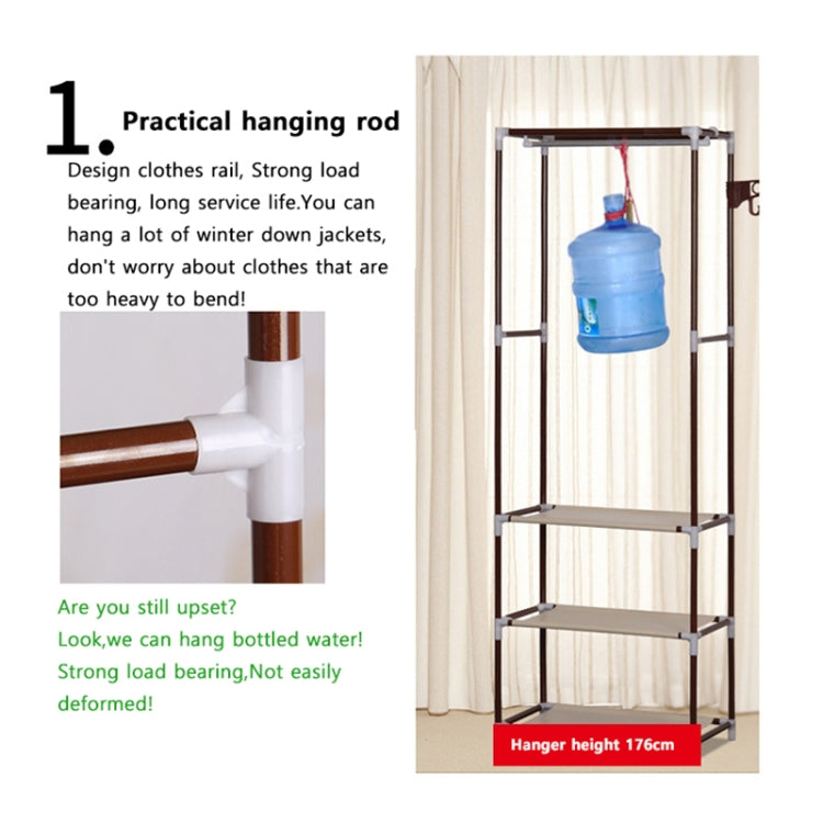 Standing Coat Rack Stainless steel Assembly Clothes rack Bedroom Furniture Shelf Hanging storage