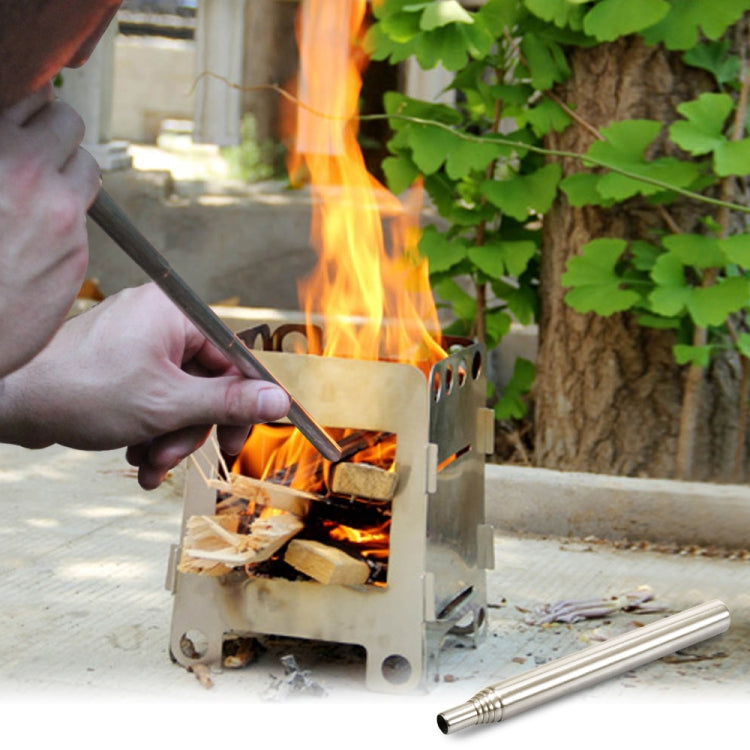 2 PCS Outdoor Camping Fire Tool Stainless Steel Blower Picnic Barbeque Barbecue Tool Retractable Blow Torch, Specification:5 Sections