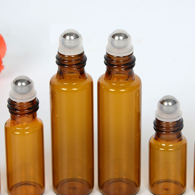 5 PCS /Pack 1ml 2ml 3ml 5ml 10ml Amber Thin Glass Roll on Bottle Sample Test Essential Oil Vials