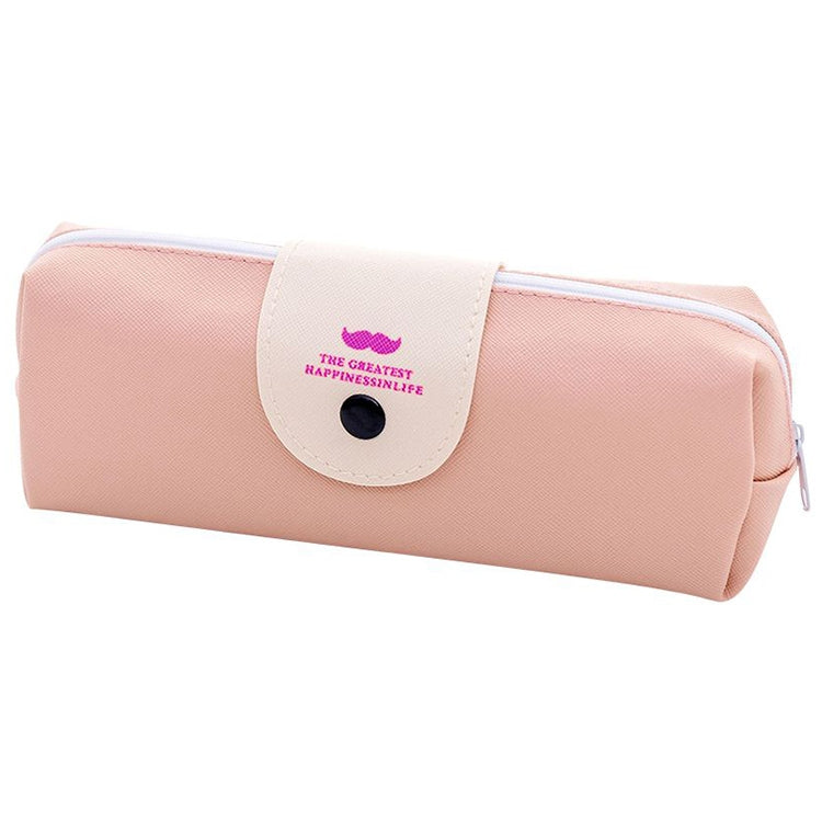 PU Leather Moustache Pattern School Pencil Bag School Supplies Storage Bag