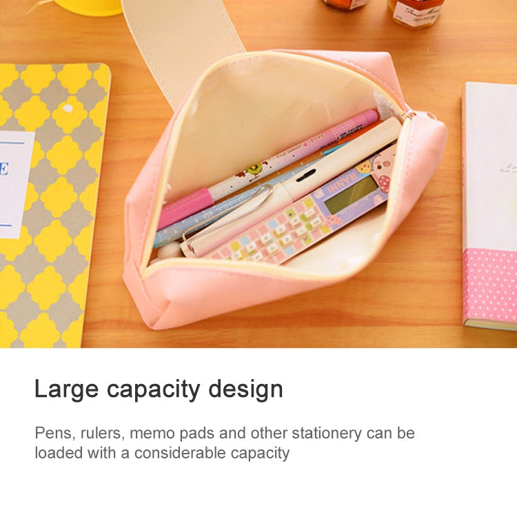 PU Leather Moustache Pattern School Pencil Bag School Supplies Storage Bag