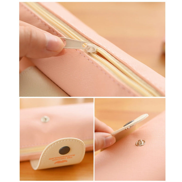 PU Leather Moustache Pattern School Pencil Bag School Supplies Storage Bag