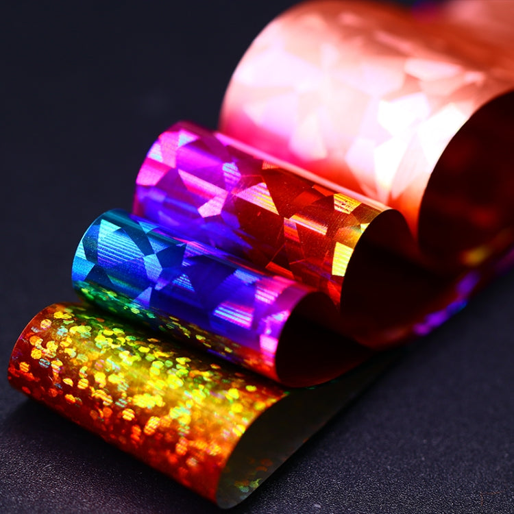 10 PCS DIY Holographic Nail Foil Set Transparent Nail Art Transfer Sticker, Random Delivery