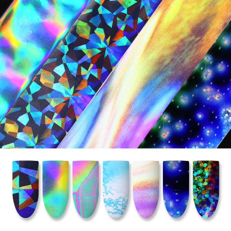 10 PCS DIY Holographic Nail Foil Set Transparent Nail Art Transfer Sticker, Random Delivery