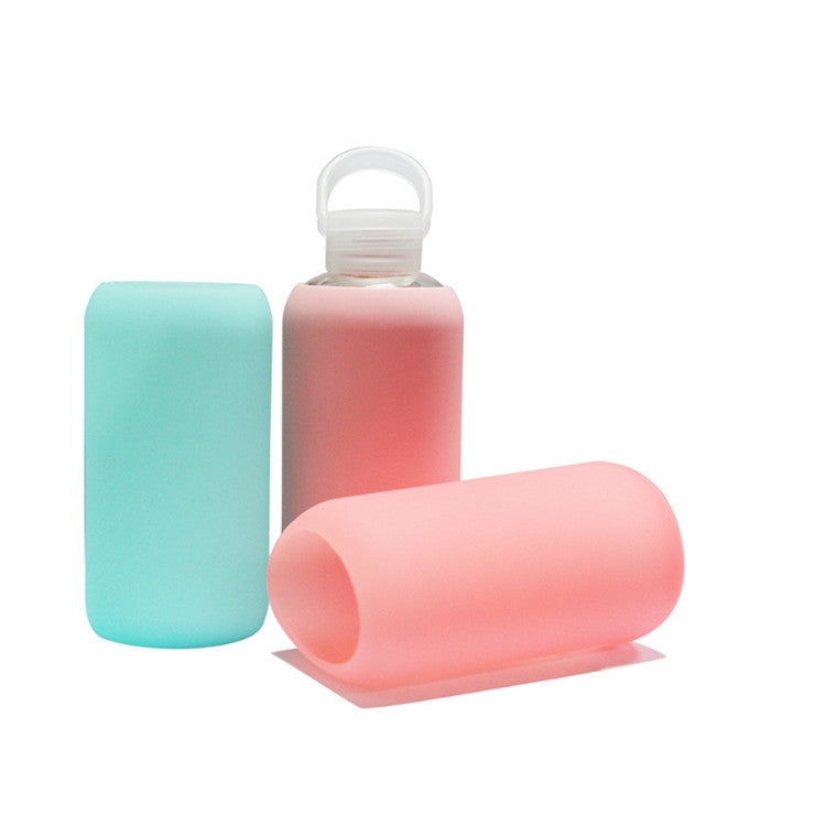 Glass Water Bottle Glass Women Water Bottles with Protective Silicon Case, Random Color Delivery