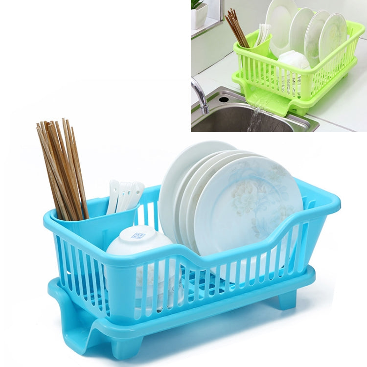Kitchen Sink Dish Multi-function Drainer Drying Rack Kitchen Washing Holder Basket Organizer Blue, Size:S, Style:Right Drainage