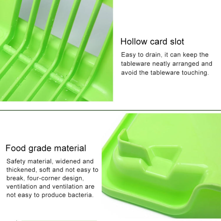 Kitchen Sink Dish Multi-function Drainer Drying Rack Kitchen Washing Holder Basket Organizer Green, Size:S, Style:Front Drainage