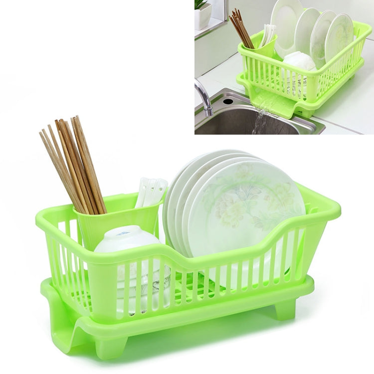 Kitchen Sink Dish Multi-function Drainer Drying Rack Kitchen Washing Holder Basket Organizer Green, Size:S, Style:Right Drainage