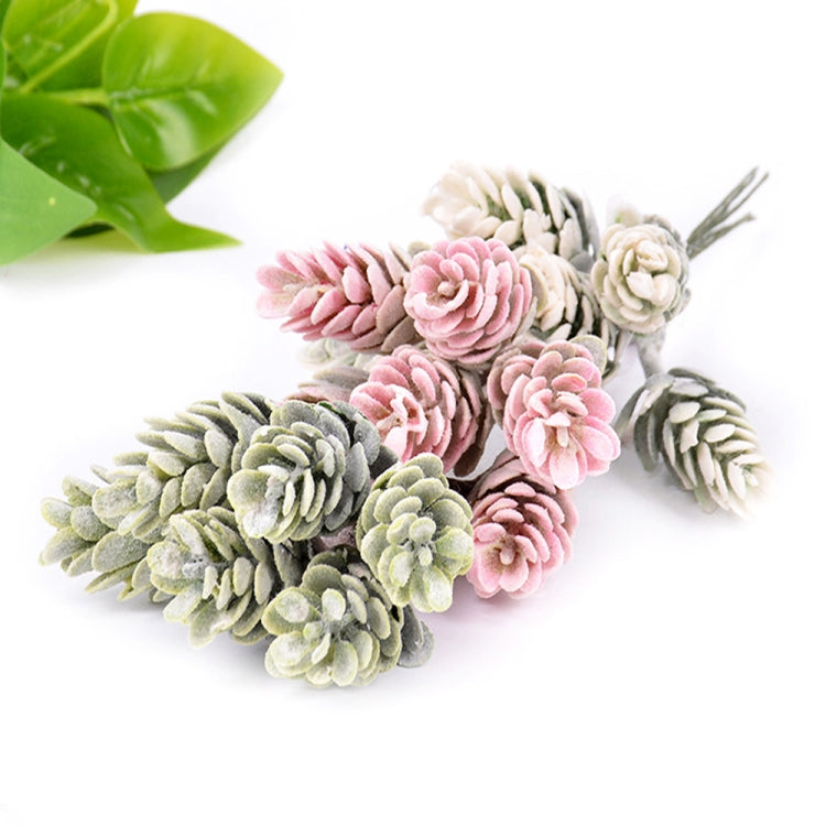 2 Bunches Artificial Flowers Plant Pine Cone Bouquet for Wedding Christmas Decoration
