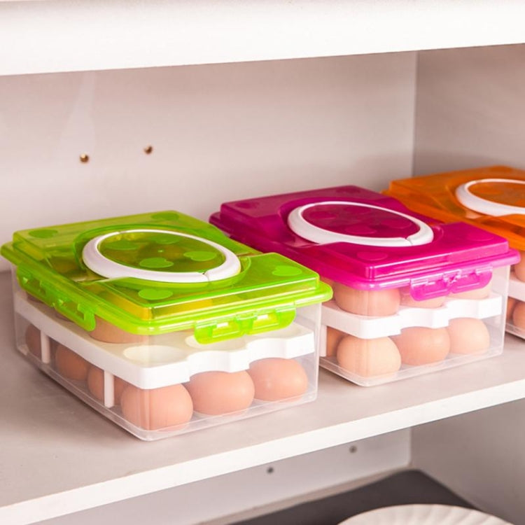 Portable 2 Layers 24 Slots PP Plastic Egg Holder Storage Case Box