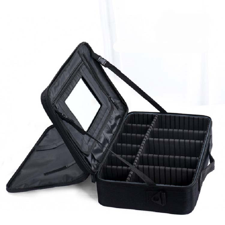 Makeup Bag Embroidery Manicure Portable Clapboard Toolbox, Size:Large With Mirror