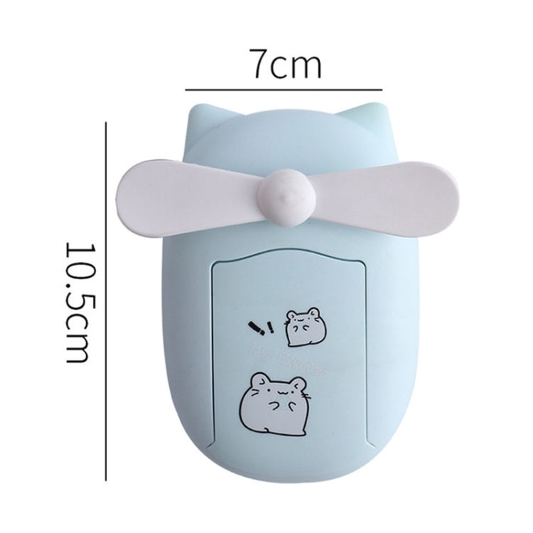 Cartoon Cute Hand-held Colorful Light Mini Outdoor Compact Portable Replenishing Fan(Pink)