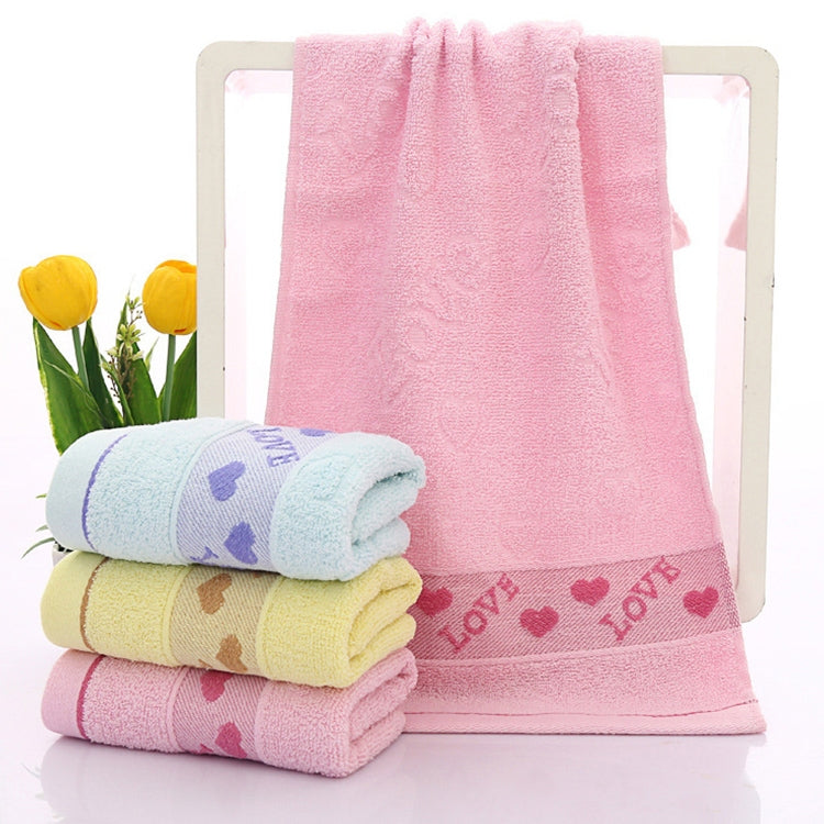 Cotton LOVE Peach Heart Face Towel Bathroom Face Absorbent Drying Cloth(Blue)