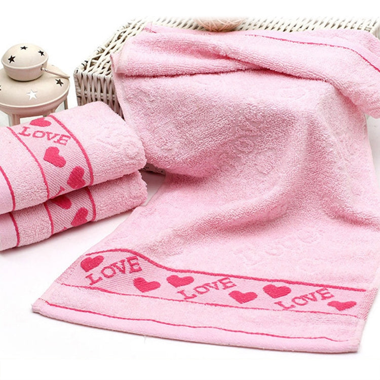 Cotton LOVE Peach Heart Face Towel Bathroom Face Absorbent Drying Cloth(Blue)